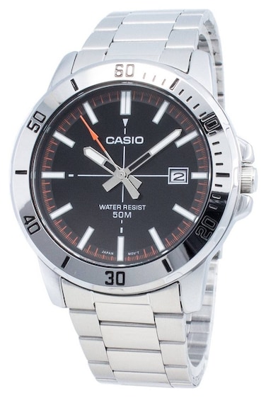 Casio MTP-VD01D-1E2V Men's Enticer Stainless Steel Black Dial Casual Analog Sporty Watch