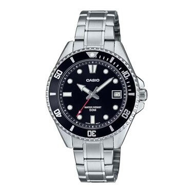 Casio MDV10D-1A1V Unisex Dive Inspired 38 mm Stainless Steel Black Dial Sports Watch