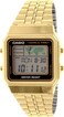 Casio A500WGA-1D Men's Vintage Collection Gold Tone Alarm Chronograph World Time Digital Watch