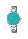 Casio LTP-E07D-3A Women's Stainless Steel Green Gemini Zodiac Motif Dial Analog Watch