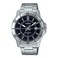 Casio MTP-VD01D-1CV Men's Enticer Stainless Steel 24 Hour Black Index Dial Casual Analog Sporty Watch