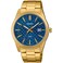 Casio MTP-VD03G-2A Men&#39;s Standard Gold Tone Stanless Steel Blue Dial 3-Hand Analog Watch
