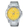 Casio MTP-VD01D-9EV Men's Enticer Stainless Steel Yellow Dial Casual Analog Sporty Watch