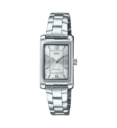 Casio LTP-1234DD-7A Women's Rectangular Standard Classic Stainless Steel Silver Dial Dress Watch