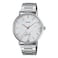 Casio MTP-VT01DM-7A Men's Stainless Steel Minimalistic White Marbled Dial 3-Hand Analog Watch