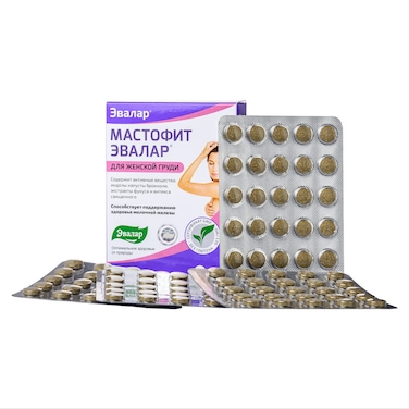 Evalar Vitex Chaste Tree Bladderwrack Fucus Extract Mastofit Herb 100 Tab