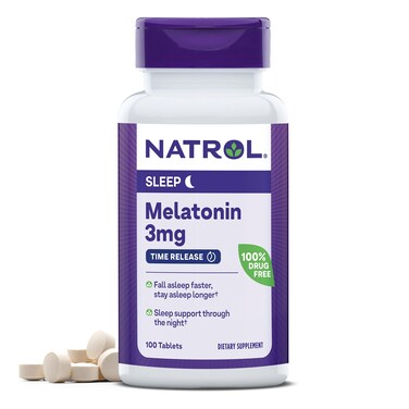Natrol Melatonin 3 mg Time Release, Dietary Supplement to Minimize Wake Ups, Nighttime Sleep Aid, 100 Tablets, Up to a 100 Day Supply