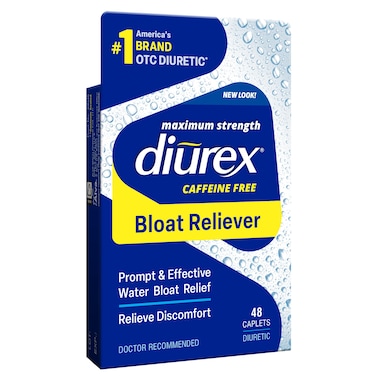 Diurex Max - Maximum Strength Caffeine-Free Diuretic Water Pills - Feel Better and Less Heavy (Packaging may vary) 48 Count