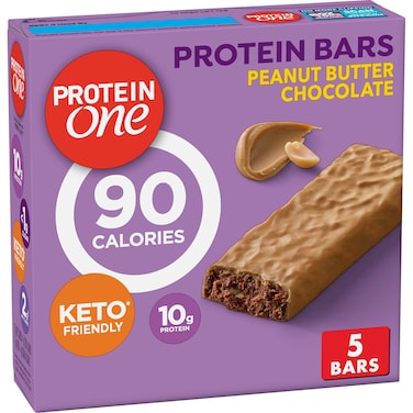 Protein One 90 Calorie Protein Bars, Peanut Butter Chocolate, Keto Friendly, 5 Ct, 4.8 oz