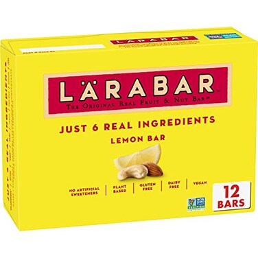 Larabar Lemon Bar, Gluten Free Vegan Fruit &amp; Nut Bars, 1.6 oz bars, 12 ct