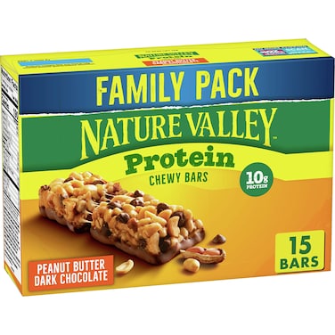 Nature Valley Chewy Granola Bars, Protein, Peanut Butter Dark Chocolate, 15 bars, 21.3 OZ