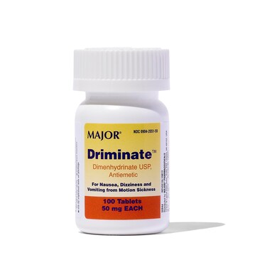 MAJOR Driminate - Dimenhydrinate 50mg Motion Sickness Tablets - Anti-Nausea Medicine - 100 Tablets