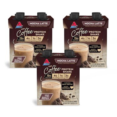 Atkins Mocha Latte Iced Coffee Protein Shake, 15g Protein, Low Glycemic, 4g Net Carb, 1g Sugar, Keto Friendly