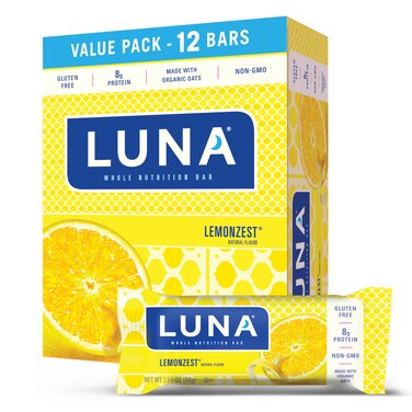 Clif Bar Luna Minis Energy Bar - Box of 10 0.81oz (23g) Bars (Lemon Zest)