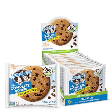 Lenny &amp; Larry's The Complete Cookie Snack Size, Chocolate Chip, Soft Baked, 8g Plant Protein, Vegan, Non-GMO 2 Ounce Cookie (Pack of 12)