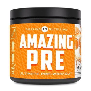 Amazing Nutrition Amazing PRE   Ultimate Pre-Workout Supplement   30 Servings Powder   2.5 Grams BCAA Per Serving (30 Servings, Natural Orange)