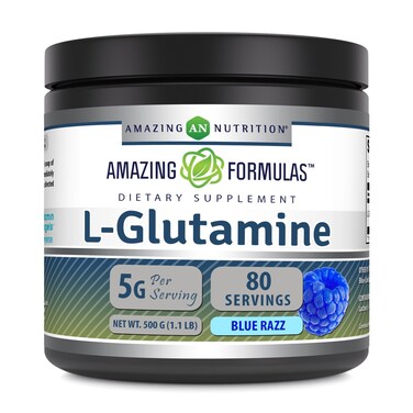 Amazing Formulas L-Glutamine Powder   Amino Acid Supplement   Non-GMO   Gluten Free   Made in USA (Unflavored   1 Lb)