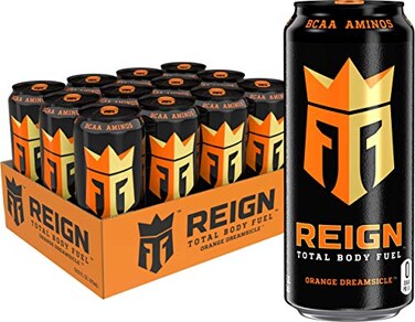 Reign Total Body Fuel, Orange Dreamsicle, Fitness &amp; Performance Drink, 16 Fl Oz (Pack of 12)