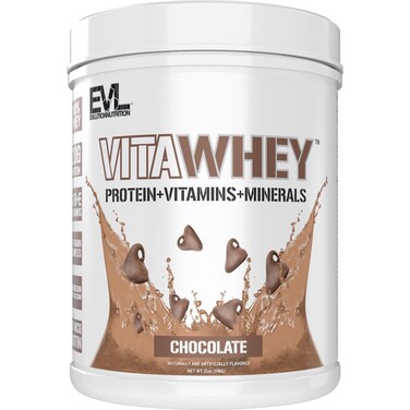 Evlution Nutrition VitaWhey - 100% Whey - Vitamins &amp; Minerals - Muscle Growth, Strength &amp; Recovery - Multivitamin Protein Powder - 20g Protein Per Serving - Fast Absorbing - 20svg - Chocolate