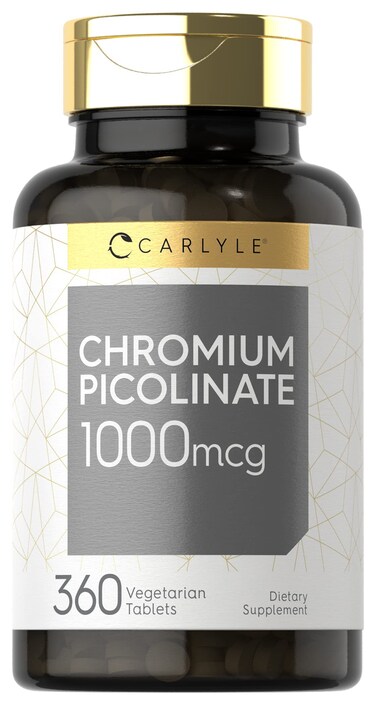 Carlyle Ultra Chromium Picolinate 1000mcg   360 Tablets   Vegetarian, Non-GMO, Gluten Free