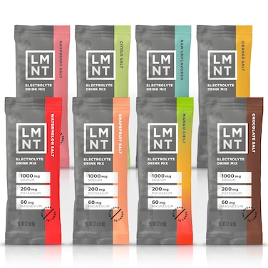 LMNT Keto Electrolyte Powder Packets   Paleo Hydration Drink Mix   No Sugar, No Artificial Ingredients   Sample Pack   8 Stick Packs
