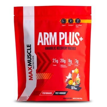 Max Muscle Arm Plus+ Anabolic Recovery Matrix   25g Protein, 8g Bcaas, 3g Creatine Monohydrate   Whey Protein, Amino Acids, Antioxidants, Glutamine, Electrolytes (Tropical Punch, 2.54 lb)
