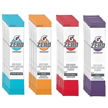 Gatorade G Zero Powder - Individual Packets Variety Pack, Assorted Flavors - (40 Packets)