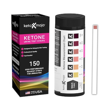 150 Ketone Test Strips with Free Keto Guide eBook &amp; Free APP. Urine Test for Ketosis on Ketogenic &amp; Low-Carb Diets. Extra-Long Strips.