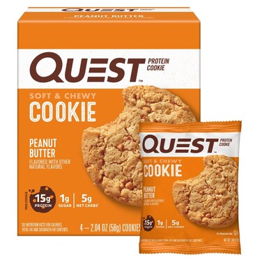 QUEST NUTRITION Peanut Butter Protein Cookie, 4 CT