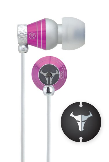 HeadGear EBM Series Earphones for iPod, iPhone, MP3, EBM-218, Pink/White (White Cable)