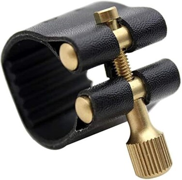 Jiayouy Professional Tenor Sax Saxophone Mouthpiece Leather Ligature Fastener Black