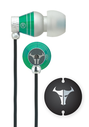 HeadGear EBM Series Earphones for iPod, iPhone, MP3, EBM-317, Green/Black (Black Cable)