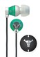 HeadGear EBM Series Earphones for iPod, iPhone, MP3, EBM-317, Green/Black (Black Cable)