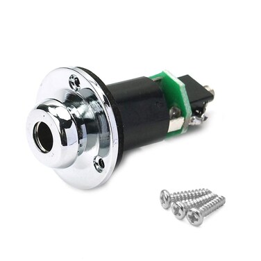 Exceart guitar jack plug socket black outlet guitar audio guitar end pin output jack electric guitar jacks plug outlet cylinder output jacks Connector stereo gt2