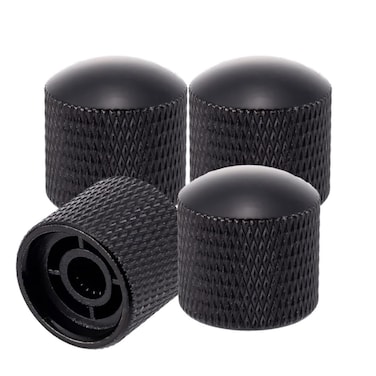 4Pcs Black Metal Guitar Control Knob Volume Tone Control Dome Knobs Guitar Bass Parts
