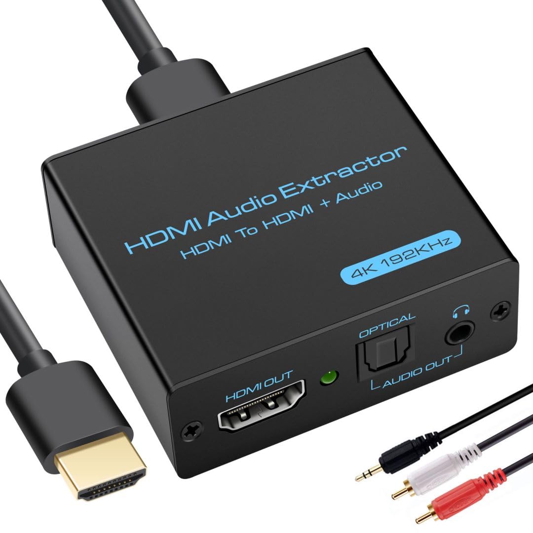 في بي إف إي تي Vpfet Hdmi Audio Extractor 4k Hdmi To Optical 3 Aux Audio Adapter Splitter Converter 3.5 MM