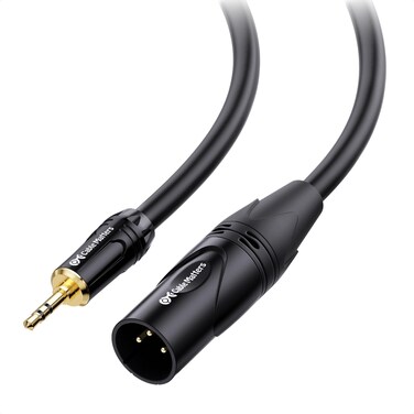 Cable Matters 3.5mm to XLR Cable 6 ft, Male to Male XLR to 1/8 Inch Cable, XLR to 3.5mm Cable, Compatible with iPod, MP3 Player, Laptop, Voice Recorder and More - 6 Feet