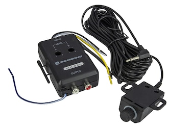 Scosche LOC2SL Line Output Converter with Remote Control Knob - 2CH High/Low RCA Converter Car Audio - Ideal for Subwoofer Amp - Line Level Converter for Car Stereo - Easy Installation - Quality Sound