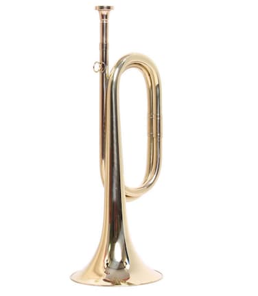B Flat Military Cavalry Scouting Trumpet Bugle with Mouthpiece for School Band Cavalry Beginner Military Orchestra