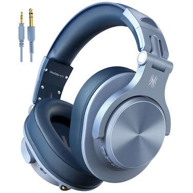OneOdio A70 Bluetooth Over Ear Headphones, Wireless Headphones w/ 72H Playtime, Hi-Res, 3.5mm/6.35mm Wired Audio Jack for Studio Monitor &amp; Mixing DJ Guitar AMP, Computer Laptop PC Tablet - Sky Blue
