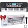 Pyle Electric Keyboard Piano 49 Keys - Portable Digital Musical Karaoke Piano Keyboard - 8 Rhythms 16 Tones, Stereo Speakers, Rechargeable Battery - Wired Microphone - Beginners Kids Adult