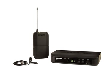Shure BLX14/CVL Wireless Microphone System - 14-Hour Battery Life, 300 ft Range, UHF   Includes CVL Lavalier Mic, Bodypack Transmitter, Single Channel Receiver   H10 Band (BLX14/CVL-H10)