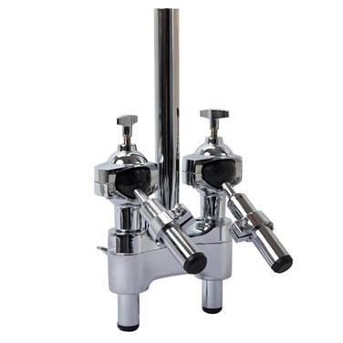 Double Drum Set Clamp Bracket Holder Mount Stand for Tom Drum Jazz Drum Drum Accessory Instrument Room Supplies Silver
