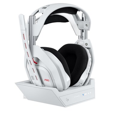 Logitech G Astro A50 Omni-Platform Wireless Gaming Headset + Base Station for PS5, Xbox, PC: PLAYSYNC Audio Switcher, <16 bit/48kHz (Console), <24 bit/48 kHz (PC), 24hr Battery, 2.4GHz &amp; BT - White