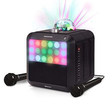 Portable Karaoke Machine - SINGSATION Star Burst - System Comes w/ 2 Mics, Room-Filling Light Show, Retro Light Panel &amp; Works via Bluetooth - No CDs Required - YouTube Your Favorite Karaoke Songs