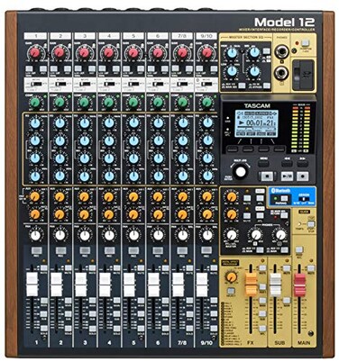Tascam Model 12 All-in-One 12-track Digital Multitrack Mixing and Recording Studio, Mixer, USB Audio Interface and DAW Controller