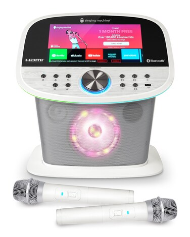 Singing Machine Platinum Plus - Premium Wi-Fi Karaoke Machine for Adults &amp; Kids with Built-in Streaming Apps (YouTube, Spotify), Bluetooth, 22 Voice Effects, 2 Wireless Microphones &amp; Endless Fun