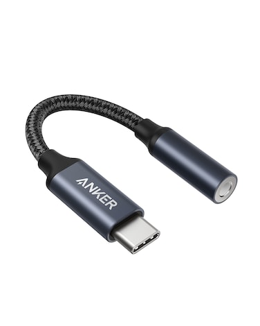 Anker USB C to 3.5mm Audio Adapter, Male to Female Nylon Cable for Samsung S20/S20+/S20 Ultra, Pixel 4/+ 4XL, and More Type C Devices