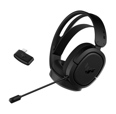 ASUS TUF Gaming H1 Wireless Headset   Discord Certified Mic, 7.1 Surround Sound, 40mm Drivers, 2.4GHz, USB-C, Lightweight, 15 Hour Battery Life, for PC, Mac, Switch, Mobile Devices, PS4, PS5 - Black