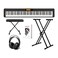 Casio CDP-S350 Compact Digital Piano with Double X Keyboard Stand, Keyboard Bench, Monitor Headphones and Guitar Learning Book Bundle (5 Items)
